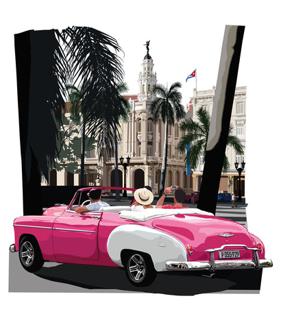 Havana Giclée print '1952 Chevrolet convertible' 