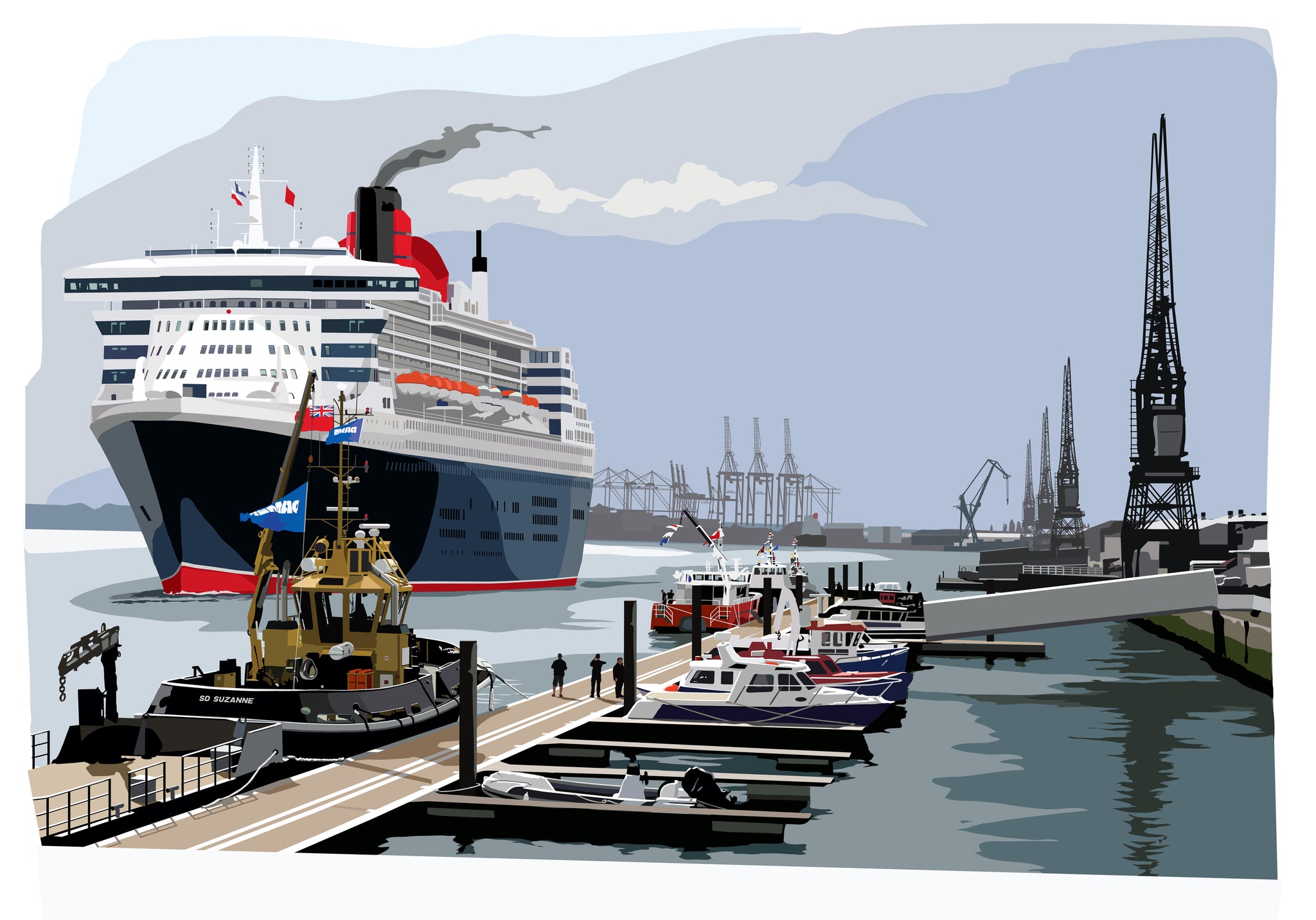 QM2 Leaving Southampton Docks
