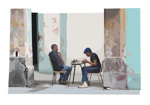 Limited edition print ' Chess match' in the back streets of Havana, Cuba. 
