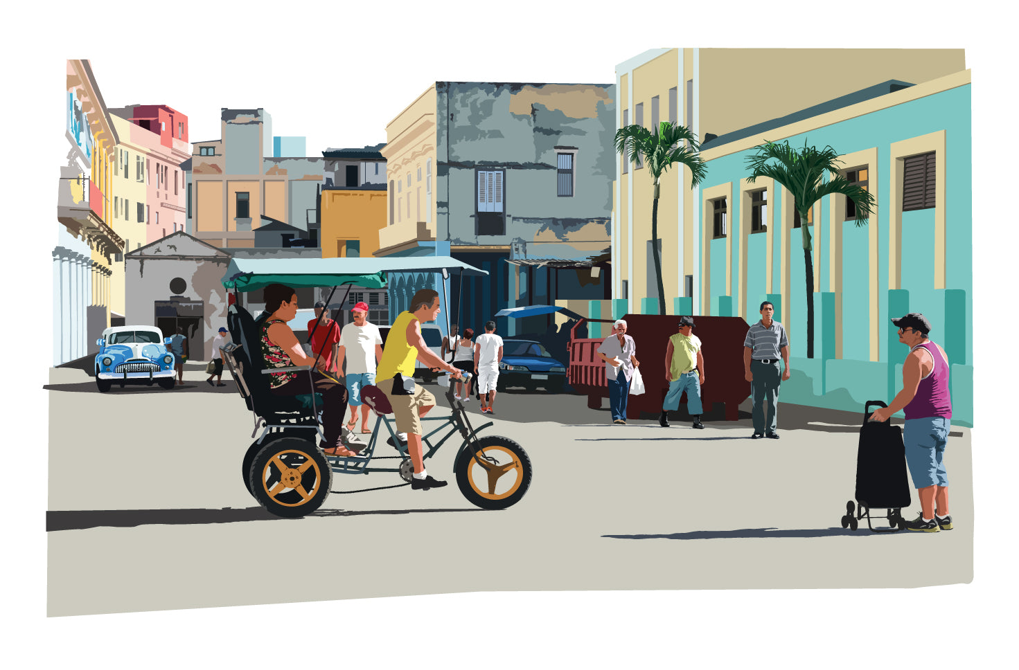 Havana limited edition Giclée art print, Street life